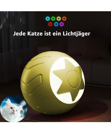 Peticularz Interactive Cat Toy - Self-Employed Electric Powerball 2.0 with Wloom Intelligence - Magic Yellow Star Ball for Cats - Buy Online on GoSupps.com