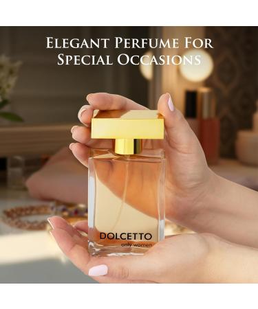 Dollceto Only for Women Eau De Parfum - Floral Fruity Fragrance - Top Notes of Bergamot Citrus Mandarin Lychee & Sweet Peach - Base of Vanilla Haitian Vetiver Warm Amber - Elegant 100ml Bottle - Buy Online on GoSupps.com