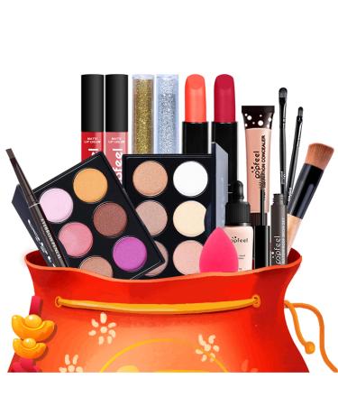 Roseflower make -up set professional make -up set teen girl make -up case cosmetic makeup pallet pallet eyes shadow full face make -up gift set with portable trip storage bag #16PCs - Buy Online on GoSupps.com