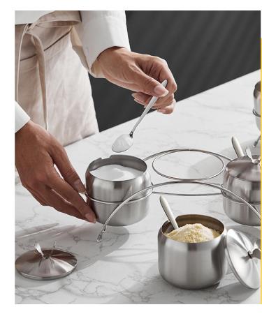 304 Stainless Steel Seasoning can Kitchen Household Seasoning jar Seasoning jar Combination Set Seasoning Bottle Glass Oiler 304balltypesingleflavor