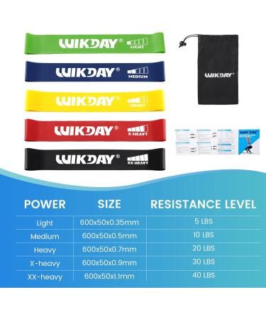 Shop Resistance Bands Set for Workout | Exercise Loop Bands for Men & Women | Ideal for Stretching Crossfit Home Fitness & Physical Therapy - Set of 5 Multicolor - Buy Online on GoSupps.com