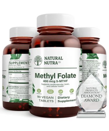 Natural Nutra Active Methyl Folate Supplement with Quatre folic Support Body Health B9 90 Vegan Tablets 90 Count (Pack of 1)