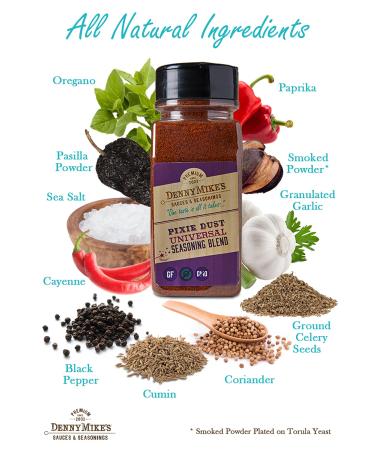 Premium All Purpose Seasoning Gluten-Free Keto Friendly Spice Rub For BBQ Meat Chicken Seafood Vegetables Pizza Bagels Popcorn and More. Pixie Dust By DennyMike's 7oz 7 Ounce (Pack of 1) - Buy Online on GoSupps.com