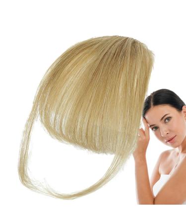 Clip On Bangs Human Hair - Clip On Fringe Human Hair Extensions | Natural Color Fringe Hairpieces Fringe Clip In Hair French Bangs Stylish Neat Bangs Hair Extension For Girls Women gray gold