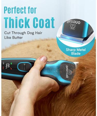 oneisall Professional Dog Clippers for Thick Hair - Heavy-Duty Cordless Grooming Clippers with Metal Blade for Cockapoo - Blue - Buy Online on GoSupps.com