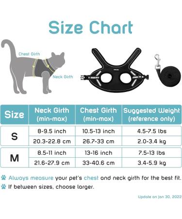 AOKCATS Escape Proof Cat Harness and Leash Set - Reflective Strips, Adjustable Comfort - Small Cat, Kitten - Black, Medium - Buy Online on GoSupps.com