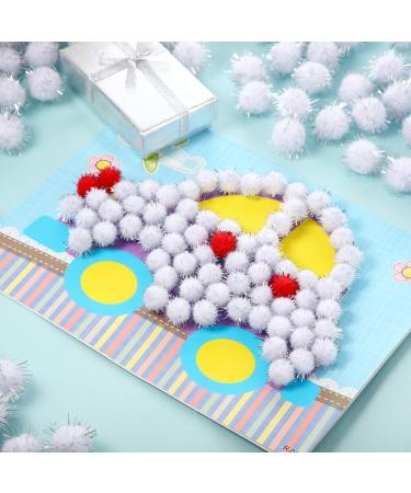 1000 Count 0.6 Inch White Glitter Pom Poms for Crafts and DIY - Fuzzy Craft Balls Hobby Supplies - Buy Online on GoSupps.com