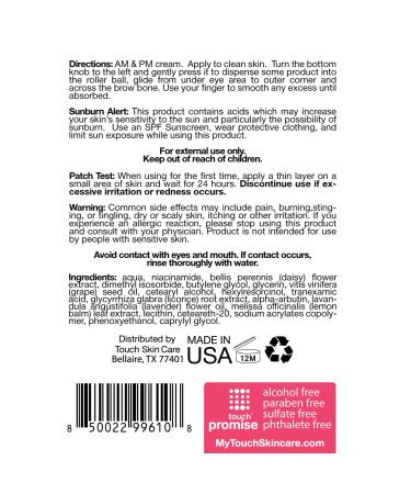 TOUCH Lumen Clear Eye Cream with Alpha Arbutin, Niacinamide & Tranexamic Acid - 0.34 oz - Buy Online on GoSupps.com