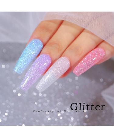 Jascherry 8 Colors Glitter Poly Nail Gel - Best Acrylic Nail Extension Gel for Beginners | Glitter Nail Design - Buy Online on GoSupps.com