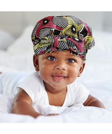 Kids Adjustable Silk Bonnet Sleep Cap for Hair Protection - African Print Multicoloured - Buy Online on GoSupps.com