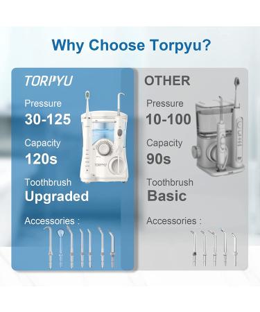 Torpyu Sonic Electric Toothbrush with Water Flosser - 11 Tips, 600ML Tank, Dental Oral Irrigator Combo | White - Buy Online on GoSupps.com