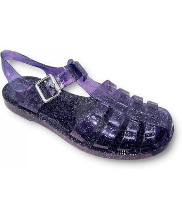 Lemonade Glitter Lightweight Buckle-Close Jelly Shoes 4 UK Purple - Buy Online on GoSupps.com