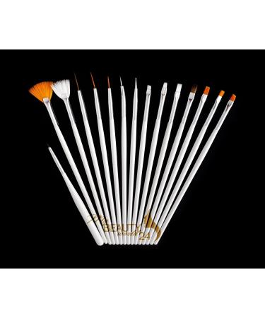 15pc Premium Brush Set for Gel & Acrylic Nails - Nail Art & Design Tools - Buy Online on GoSupps.com