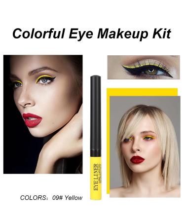 12pcs Waterproof Matte Liquid Eyeliner Set - Colorful Makeup Pen Set in White, Red, Blue, Green, and Brown - Buy Online on GoSupps.com