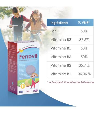 Ferrovit Awakening & Growth FYTO - Iron and B Vitamins for Children and Adults - Fights Fatigue - Brain Development - Natural Banana Flavor - 100 ml - Buy Online on GoSupps.com