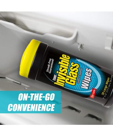 Invisible Glass 90166 28-Count Lint-Free Ammonia-Free Glass Cleaning Wipes - Streak-Free for Home & Auto - Tint-Safe - 7 x 12 - Pack of 1 - Buy Online on GoSupps.com