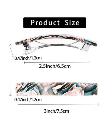 3 Pcs Tortoise Cellulose Acetate Hair Barrettes - Pink & Pastel Marble French Clips - Buy Online on GoSupps.com