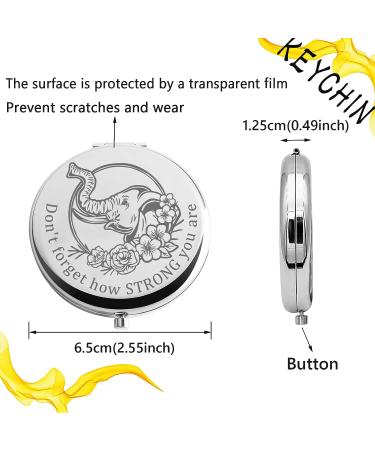 Elephant Inspired Pocket Mirror - Strength Reminder Gift for Women, Girls, and Teens - Elephant Lover Compact Mirror (Elephant Mirror-S) - Buy Online on GoSupps.com