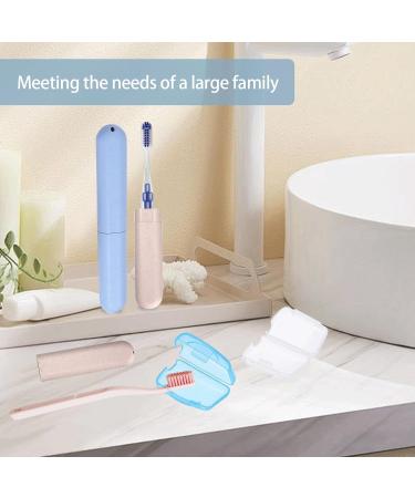 Buy Tigmew Toothbrush Travel Case Set - 2 Toothbrushes 2 Portable Head Covers | Eco-Friendly Wheat Straw & PP Material - Buy Online on GoSupps.com