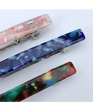 HYFEEL Long French Hair Barrettes - 4 Inch Large Clips for Women Thick Hair - Resin Nonslip Grip Clamp Pins - Stylish Hair Accessories - Blue Green Pink 3 Pack - Buy Online on GoSupps.com