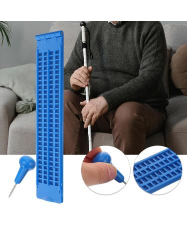 Didiseaon 4 Lines 28 Grid Braille Slate and Stylus Pen Reusable Braille Writing Slate Kit Plastic Leaning Writing Board for Blinds - Buy Online on GoSupps.com
