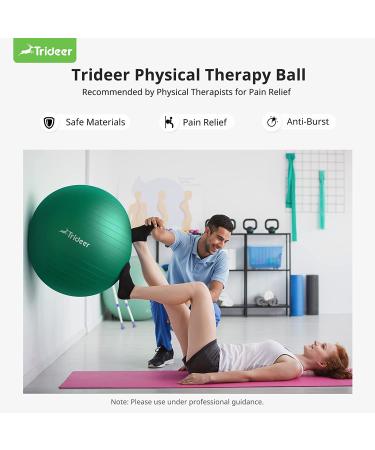 Trideer Exercise Ball for Physical Therapy and Fitness - Green, L (23-26 inches) - Swiss Ball for Rehab, Core Strength, Yoga, Balance, and Flexibility - Buy Online on GoSupps.com