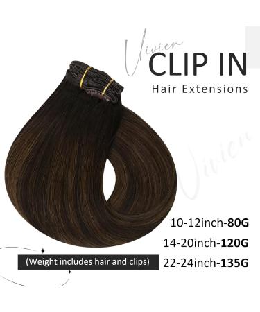 Vivien Clip-In Extensions | Real Remy Hair | Darkest Brown to Light Brown #2/8/2 | 30cm 80g 7PCS | 12 Inch Hair Extensions - Buy Online on GoSupps.com