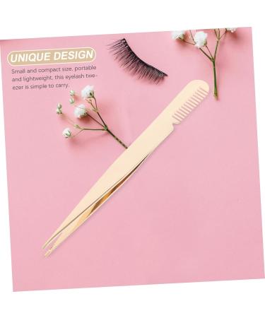 Gogogmee Eyelash Tweezers Eyelash Clamp Lash Tweezers with Comb Metal Lash Tweezers Lash Clamp Tweezers Eye Lash Tweezers for Women Eyebrow Tweezers with Comb Beauty Tools Tweezers for Men - Buy Online on GoSupps.com