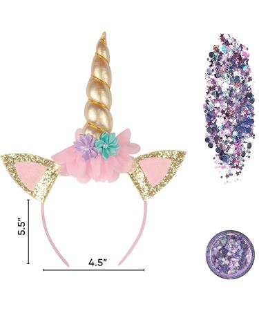 FUNCREDIBLE Unicorn Headband with Chunky Glitter - Rainbow | Halloween Cosplay Party Costume Accessory for Women, Girls, and Kids - Buy Online on GoSupps.com