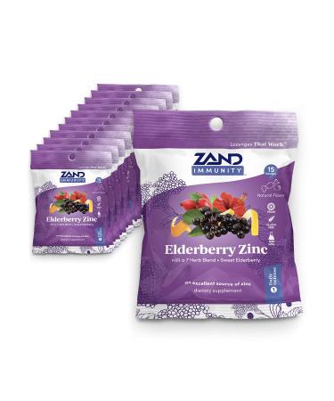 Zand HerbaLozenge Elderberry Zinc Good-for-You Lozenges for Dry Throats No Corn Syrup No Cane Sugar No Colors 80ct (12 Bags 15 Lozenges) 15 Count (Pack of 12) - Buy Online on GoSupps.com