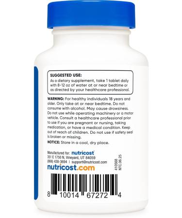 Nutricost Melatonin 5mg 240 Tablets - 5mg Per Serving Non-GMO Gluten Free (Pack of 2) - Buy Online on GoSupps.com