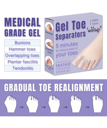Corrective Toe Separators - Soft Silicone for Overlapping Toes - 2 Degree Spreading - Shop Now! - Buy Online on GoSupps.com