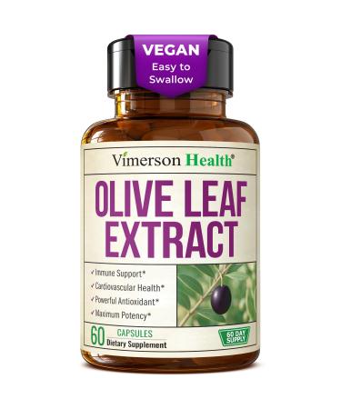 Olive Leaf Extract Capsules 750 mg Standardized to 150 mg Oleuropein Polyphenol Antioxidants for Cardiovascular Health and Immune Support Supplement Vegan Herbal Supplements 60 Capsules