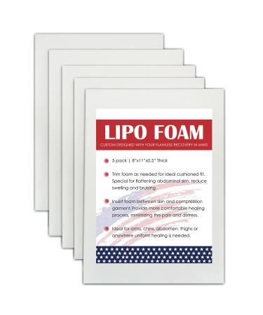 KUSMOO 5 Pack Lipo Foam Pads for Post Surgery Ab Board Liposuction Surgery Flattening Abdominal Compression Garments Lipo Foam Sheets 8 x 11 - Buy Online on GoSupps.com