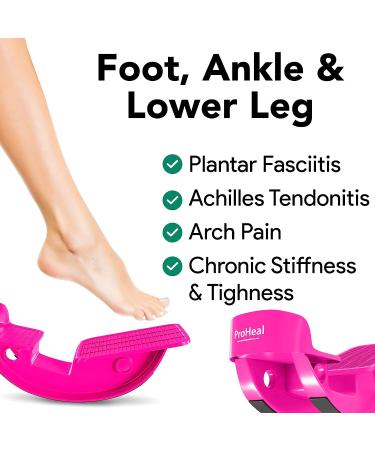 ProHeal Foot Rocker Calf Stretcher with Spiked Ball Massager for Plantar Fasciitis & Achilles Tendonitis - Blue/Yellow - Lower Leg Pain Relief - Buy Online on GoSupps.com