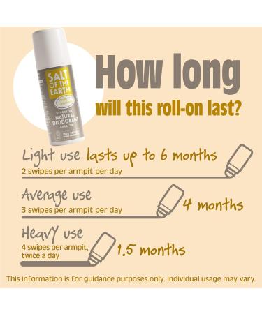 Salt of the Earth Natural Deodorant Roll On - 100% Natural Ingredients - Vegan & Cruelty Free - Amber & Sandalwood - 75ml - Buy Online on GoSupps.com