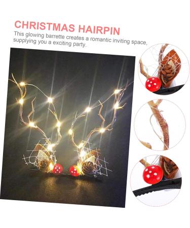 minkissy 2 Pairs Luminous Antler Hair Clip Reindeer Antlers Hair Clips Reindeer Antlers Xmas Hairpins Reindeer Ears Clips Girls Dresses Deer Antlers Hair Holder Pp Christmas Deer Elk Horns - Buy Online on GoSupps.com