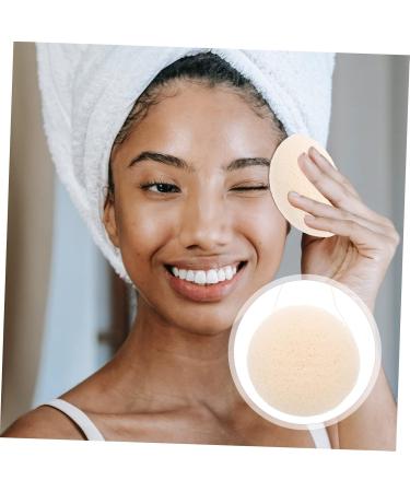 Buy Konjac Face Wash Sponge - Natural Exfoliating Loofah Makeup Remover Pad | 7x7cm White - Buy Online on GoSupps.com