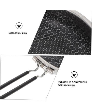 SWOOMEY 1Pc Outdoor Non Stick pan Camping Skillet nonstick Grill pan Stove Grill pan BBQ Grilling pan Broiler pan for Oven Stainless Steel Griddle Round Griddle fold Iron Gas Stove - Buy Online on GoSupps.com