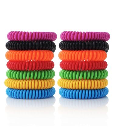 14Pcs Mosquito Repellent Bracelet Waterproof Repellent Mosquito Bands Outdoor Repeller Wristbands 14 Count (Pack of 1)