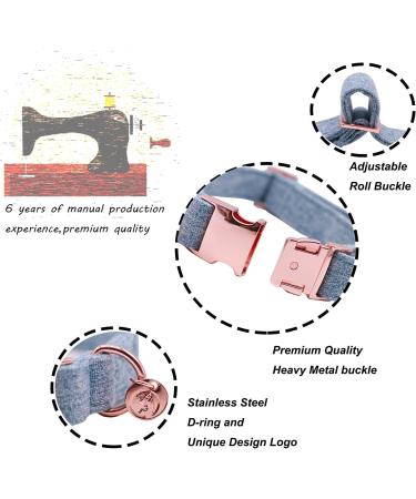 Dogwong Blue Dog Collar with Removable Fly | Comfortable Adjustable Pet Collar for Small & Medium Dogs | Perfect Gift for Girls & Young Dogs | Pack of 1 - Buy Online on GoSupps.com