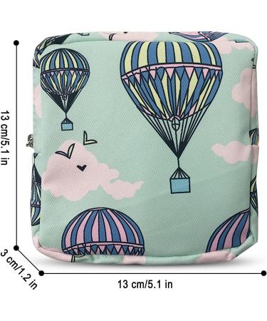 Xueny Sanitary Napkin Storage Bag 2-Pack: Balloon Green & White, Zipper Closure, First Period Pouch for Girls/Women, 13x13x3cm - Buy Online on GoSupps.com