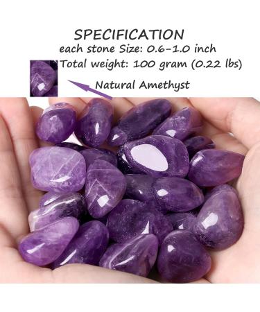 Amethyst Crystal Stones 100g - Natural Irregular Polished Gemstones for Reiki Energy, Vase Filler & Decor - Buy Online on GoSupps.com