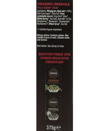 Biona Organic Wild Berry Crispy Granola 375g - Buy Online on GoSupps.com