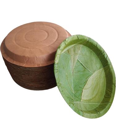 Palash Pack of 75 | Sal Leaf Dinnerware Set Eco-Friendly | 9" Plates + 4" Soup Bowl (4oz/120 ml) + Spoon | Sustainable Tableware for Theme Parties and Weddings 9" Plate + 4" Bowl + Spoon | Pack of 75 - Buy Online on GoSupps.com