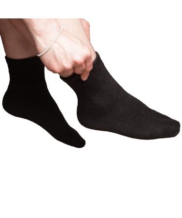 Comfort Finds Diabetic Ankle Socks - Cotton Insulated Socks - Ankle Socks for Men and Womens - Black - 12 Pairs 9 to 11 Size by Comfort Finds 9-11 12 Pair- Black