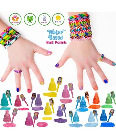 Disney Princess 15 Piece Water-Based Nail Polish Set for Kids | Quick Dry & Peel Off | Gift Kit with Toe Spacers | Ages 3 - Buy Online on GoSupps.com