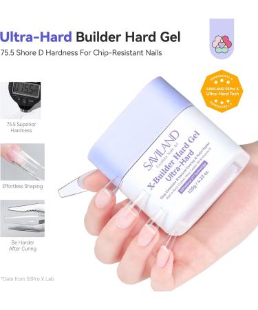  Saviland SAVILAND Super Hard Nail Construction Gel U V 100g Builder Clear Herbal Gel with Mica Vitamin E Castor Oil Strengthening - Buy Online on GoSupps.com