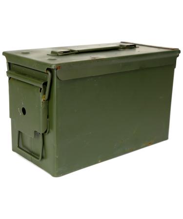 Military Outdoor Clothing Previously Issued U.S. G.I. M2A1 Metal 50-Caliber Ammo Box ( Used )