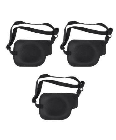 3 Pcs Eye Patches 3D Eye Patch Black Adjustable Medical Eyepatch for Lazy Eye Amblyopia Strabismus (Right Eye)